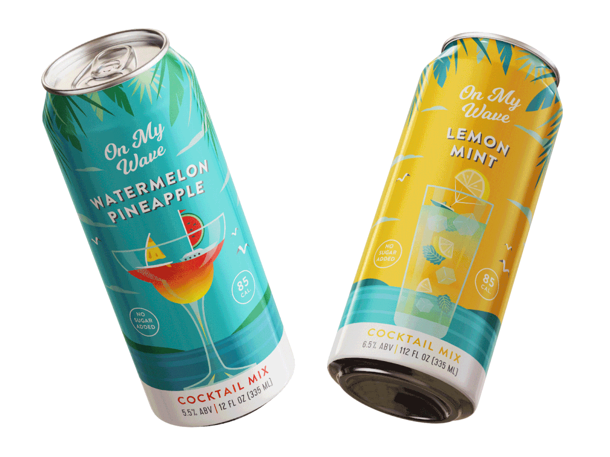 Packaging cocktail drink Fruit Ocean beach summer can mix sea