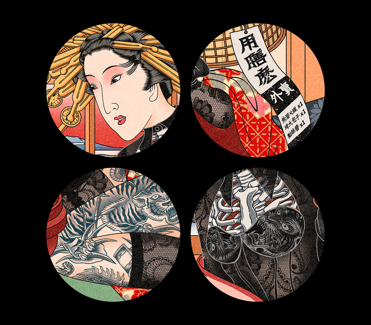 geisha japan tattoo ukiyoe