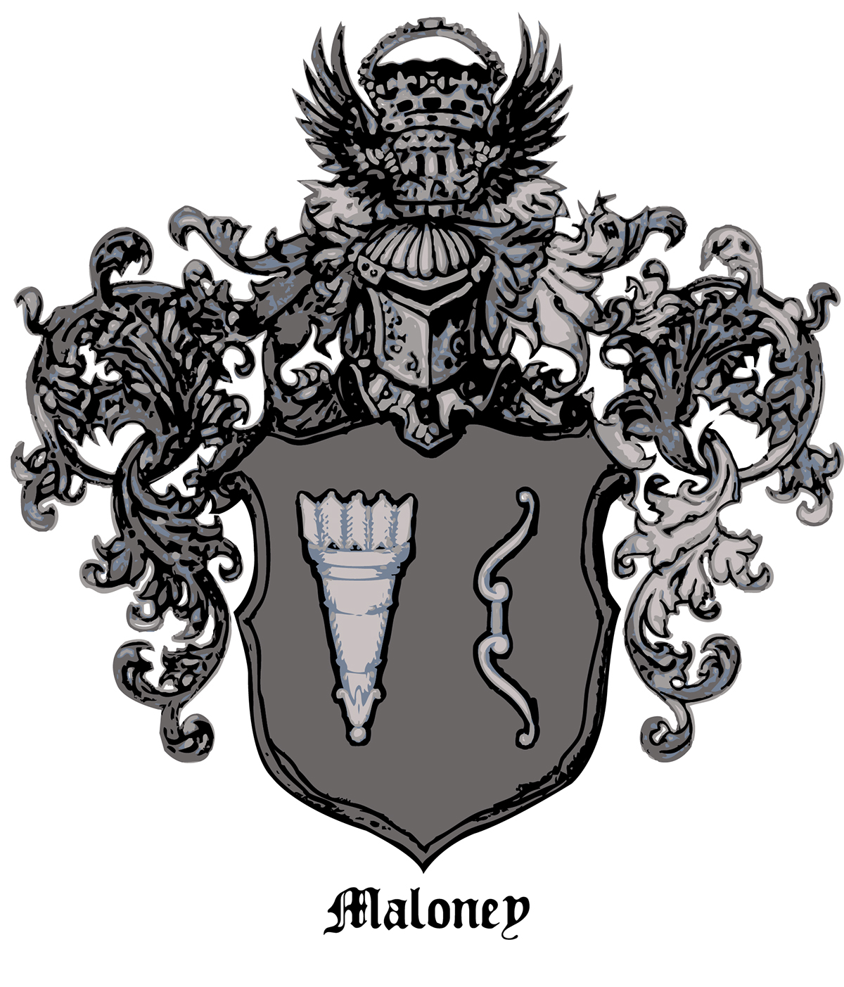 Black And Grey Ripped Skin Family Crest Tattoo On Man Back Shoulder