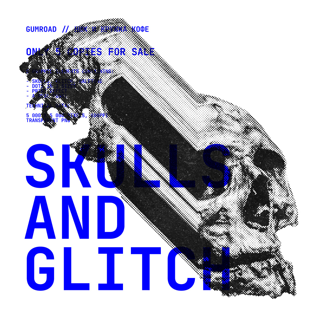 clipart collage free freebie Glitch graphic handmade materials Pack skulls