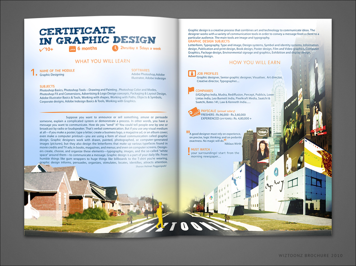 Wiztoonz Institute Brochure Design