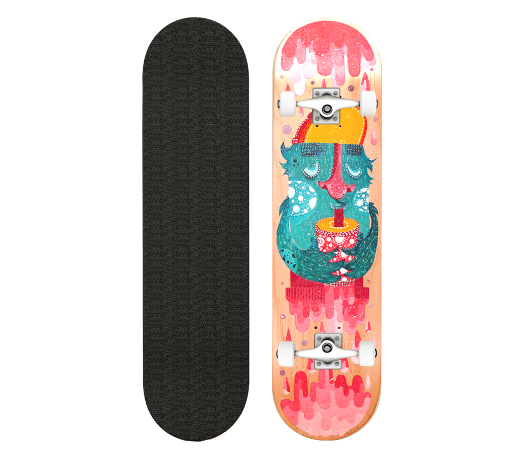 skateboard deck paint acrylic handmade skate monster drink Board