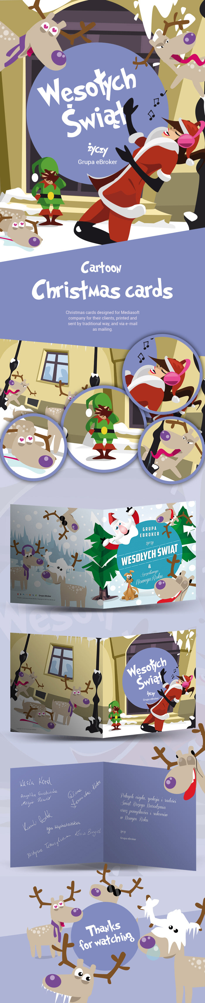 Christmas card christmas card Santa Claus Character cartoon reindeer