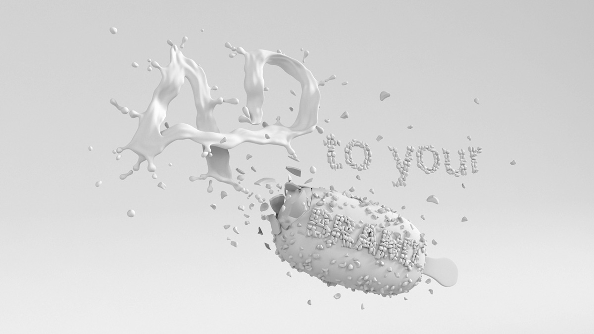 ad 3D Ad brand 3D Type 3D typography Liquid 3d liquid liquid type milk ice cream chocolate type