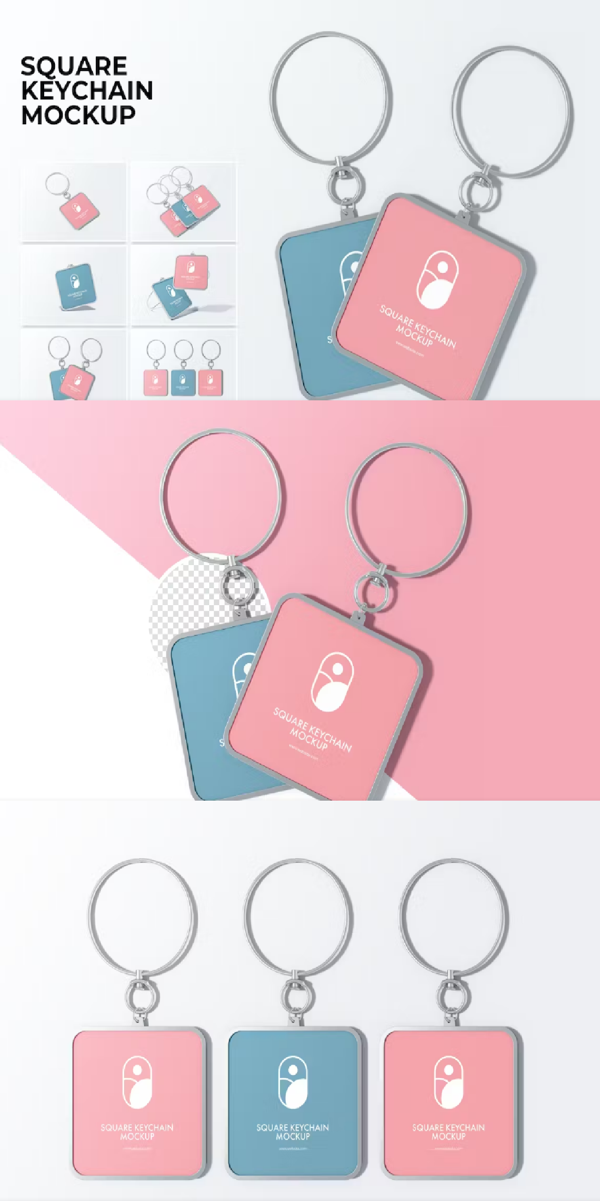 keychain Mockup template logo merchandise presentation square gift business
