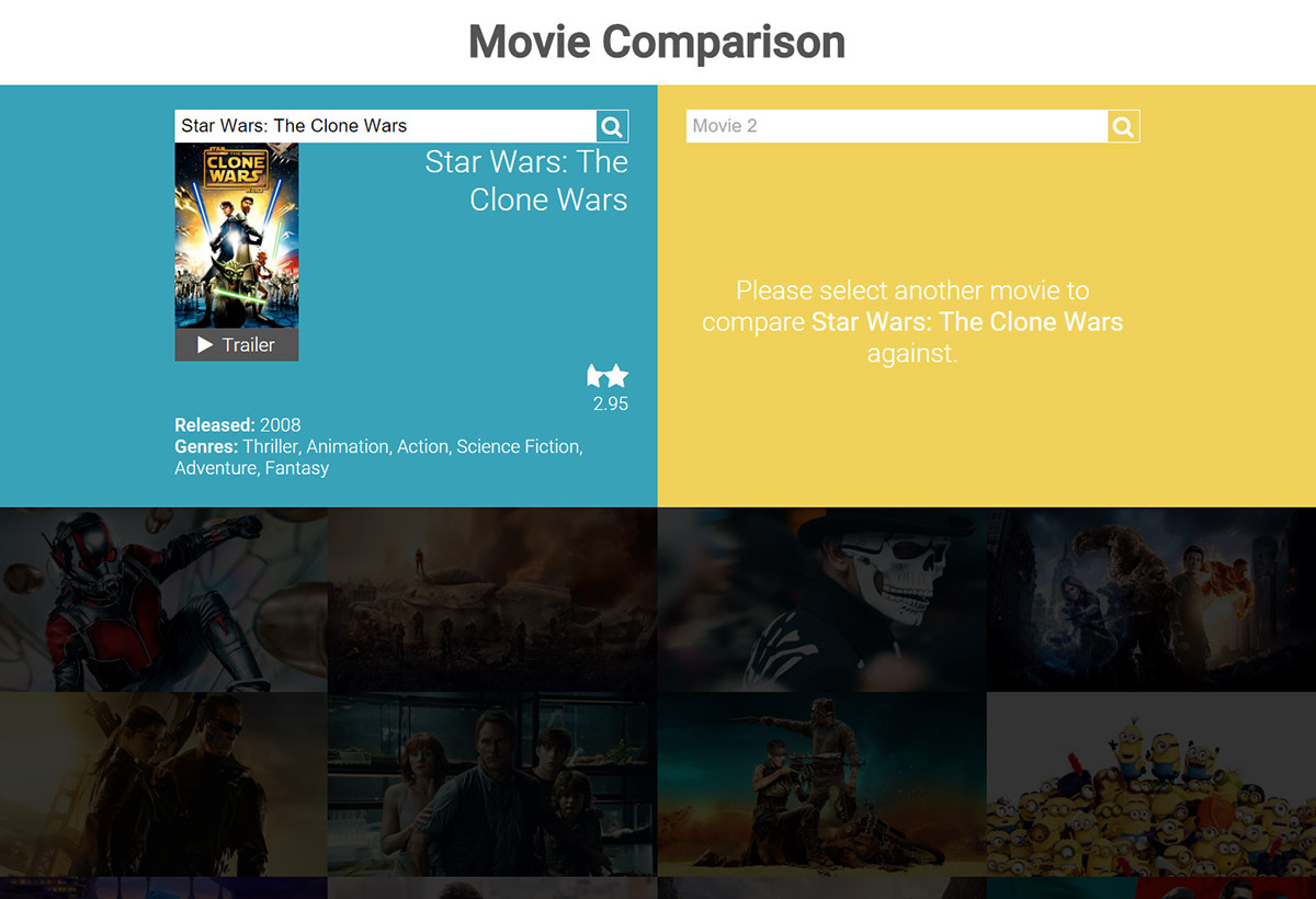 web app comparison json AJAX Movies