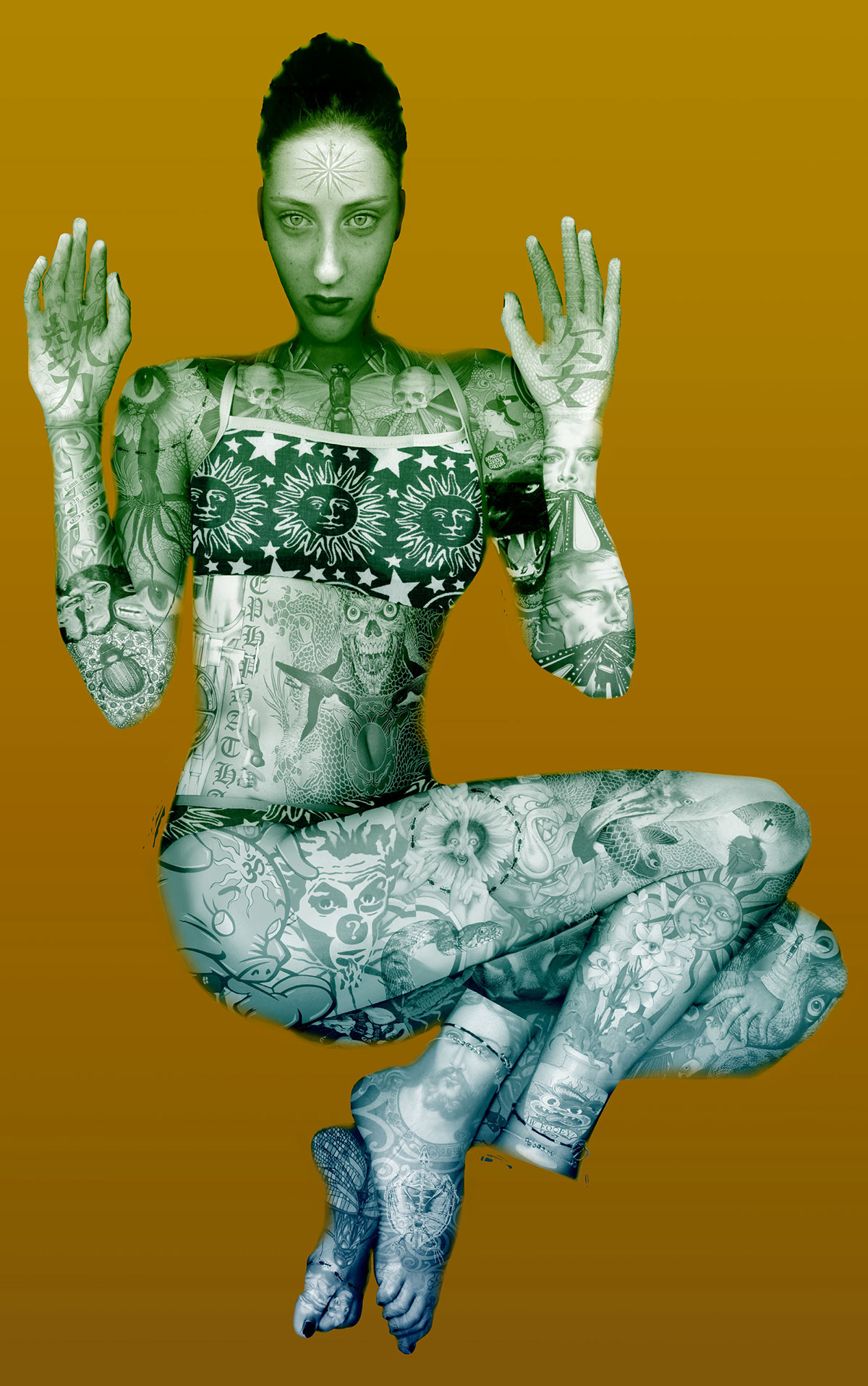 scans photoshop Six-Fing Thing prints tattoos series nunzio art