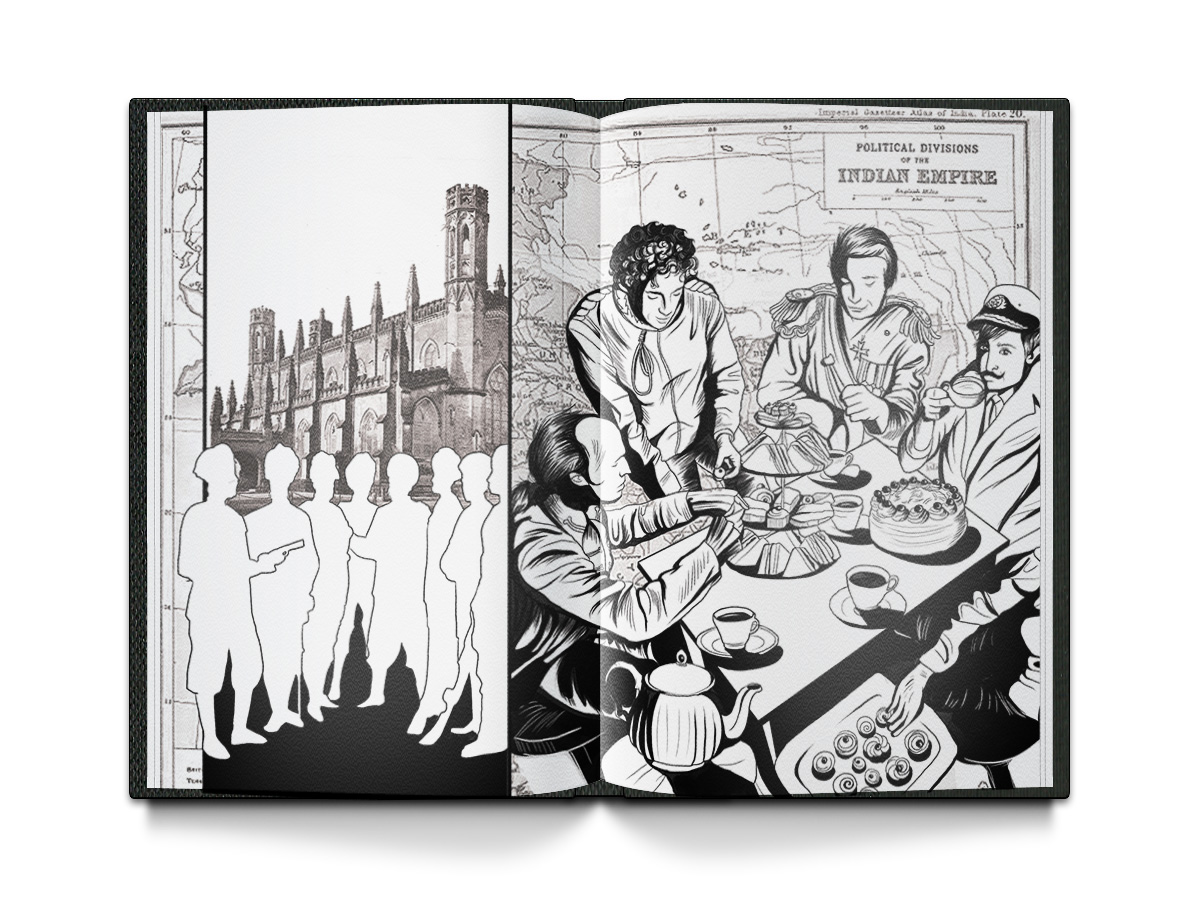 Pakistan  book book design politics partition India gandhi Jinnah Subcontinent history Miniature Comic Book Graphic Novel