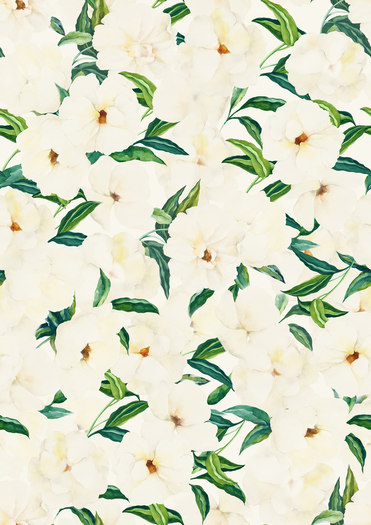 Flowers watercolor prints pattern textile fabric graphic design
