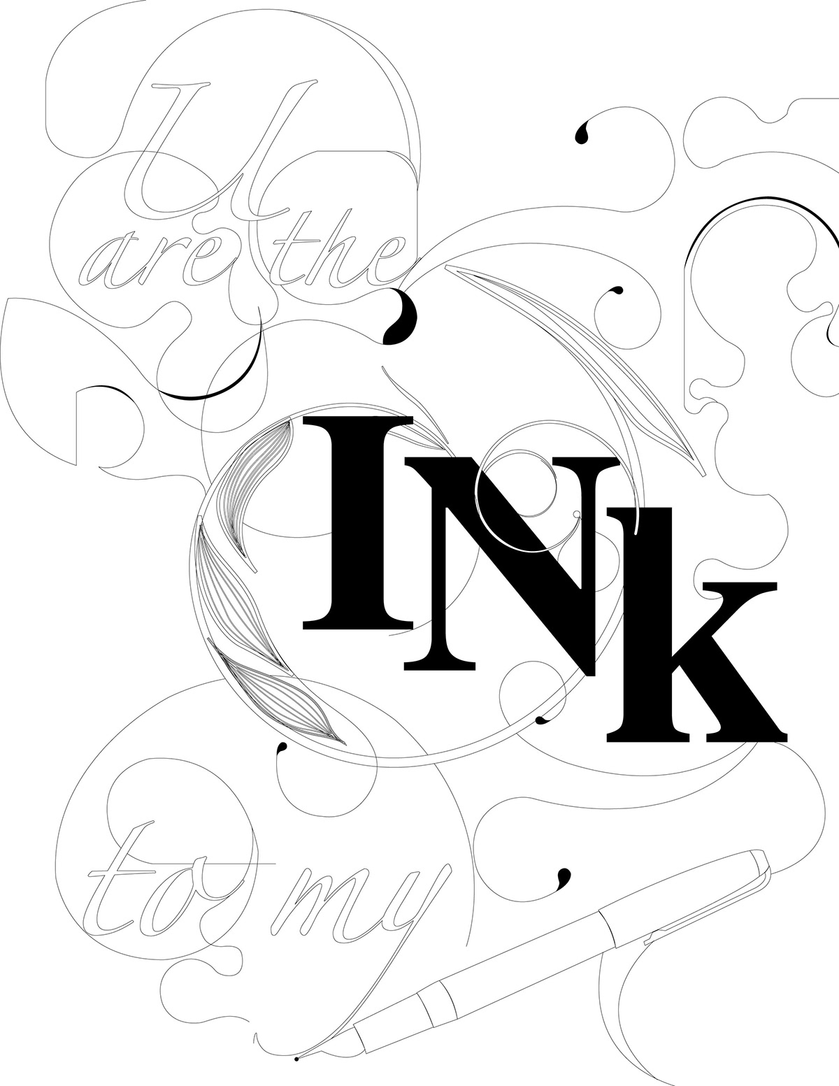 ink draw Black&white