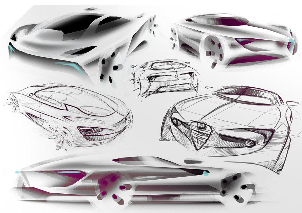 automotive   Transportation Design car sketches Pforzheim