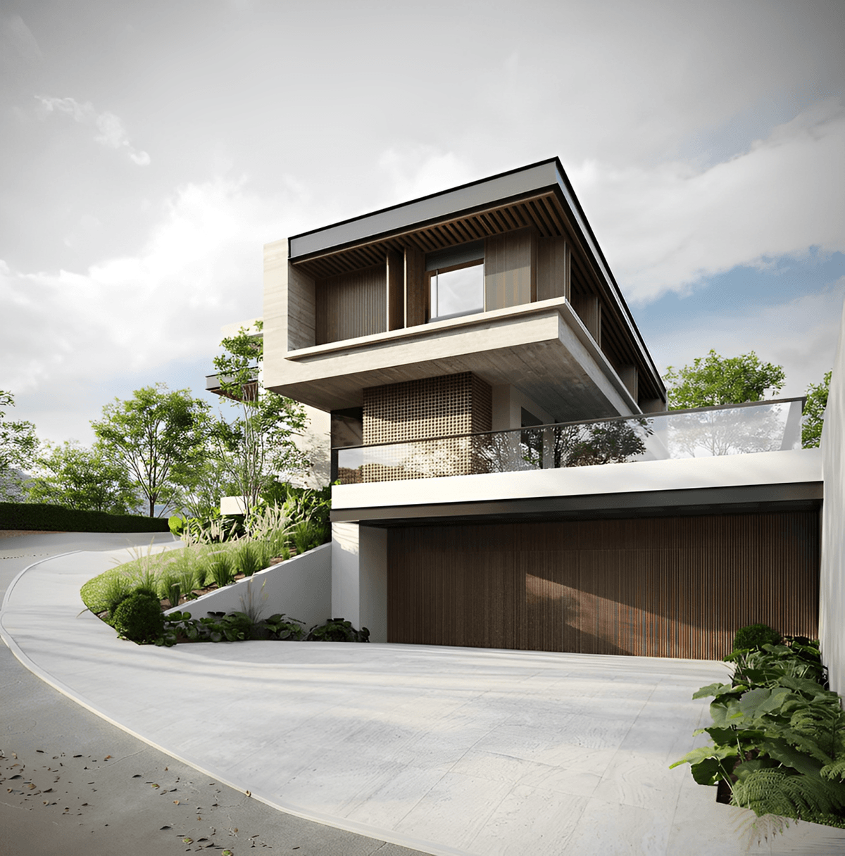 Exterior rendering exterior design architecture Render visualization 3ds max modern 3D exterior vray