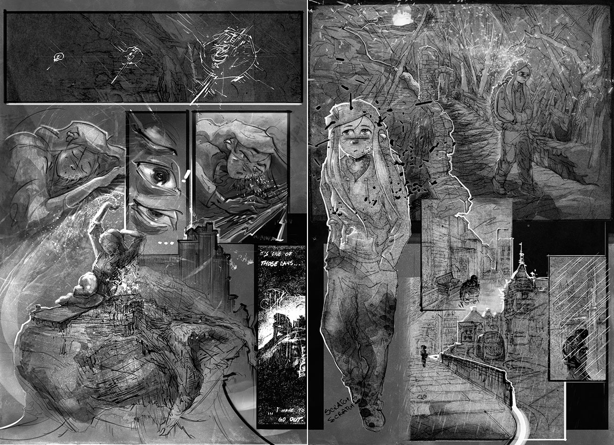 oil painting   graphite printmaking Autobiographical comic book lithography fantasy reality