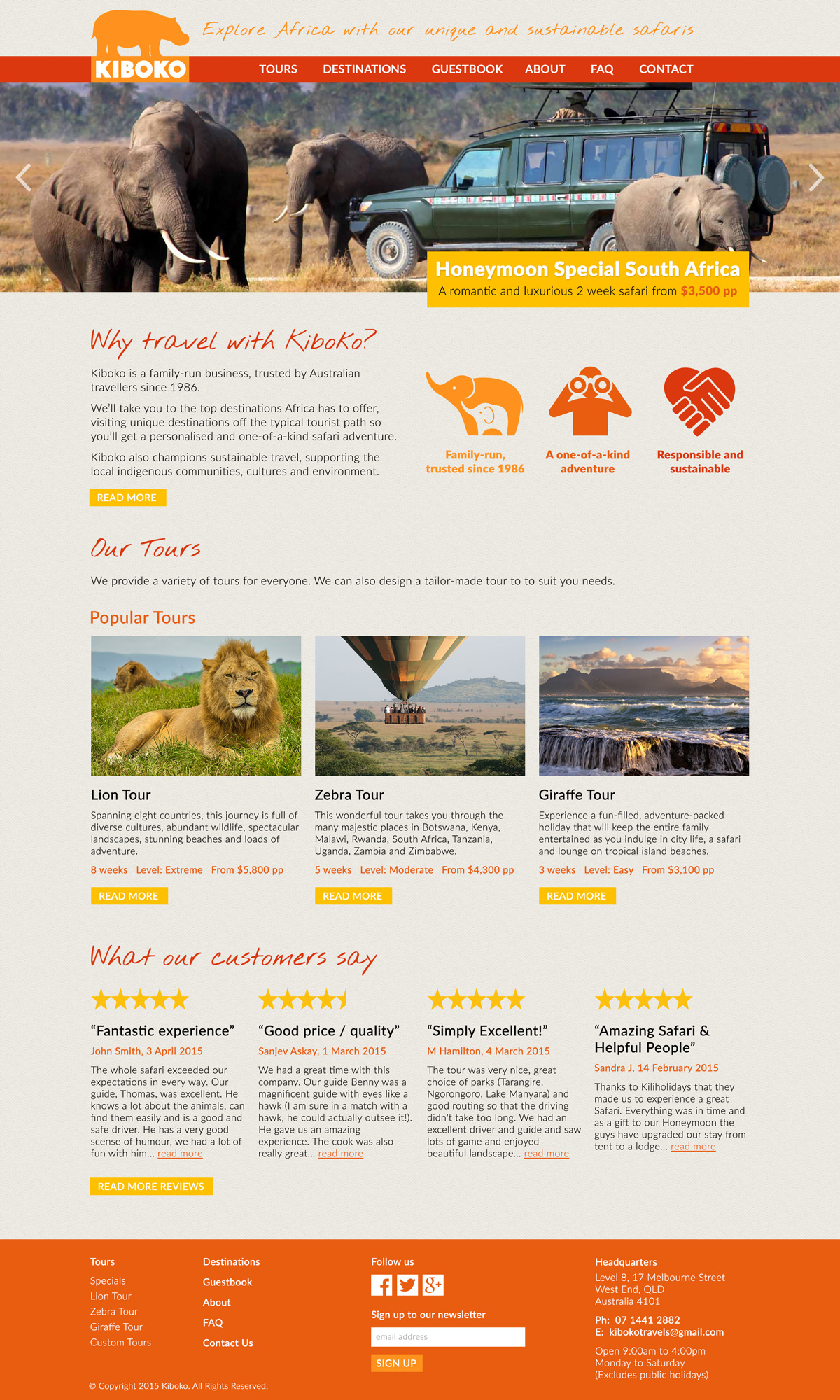 Adobe Portfolio kiboko Website design Travel africa safari