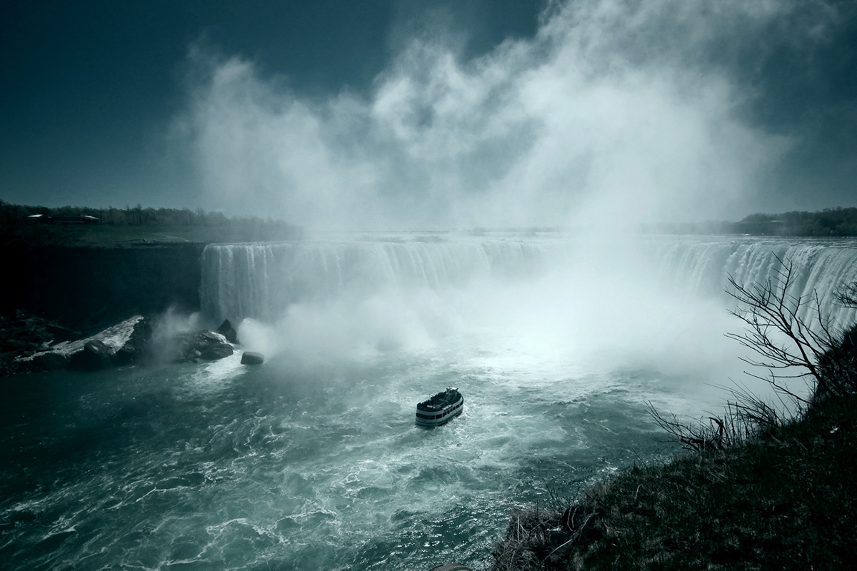 Waterfalls niagara Canada Ontario Nature water mist Sun boat falls