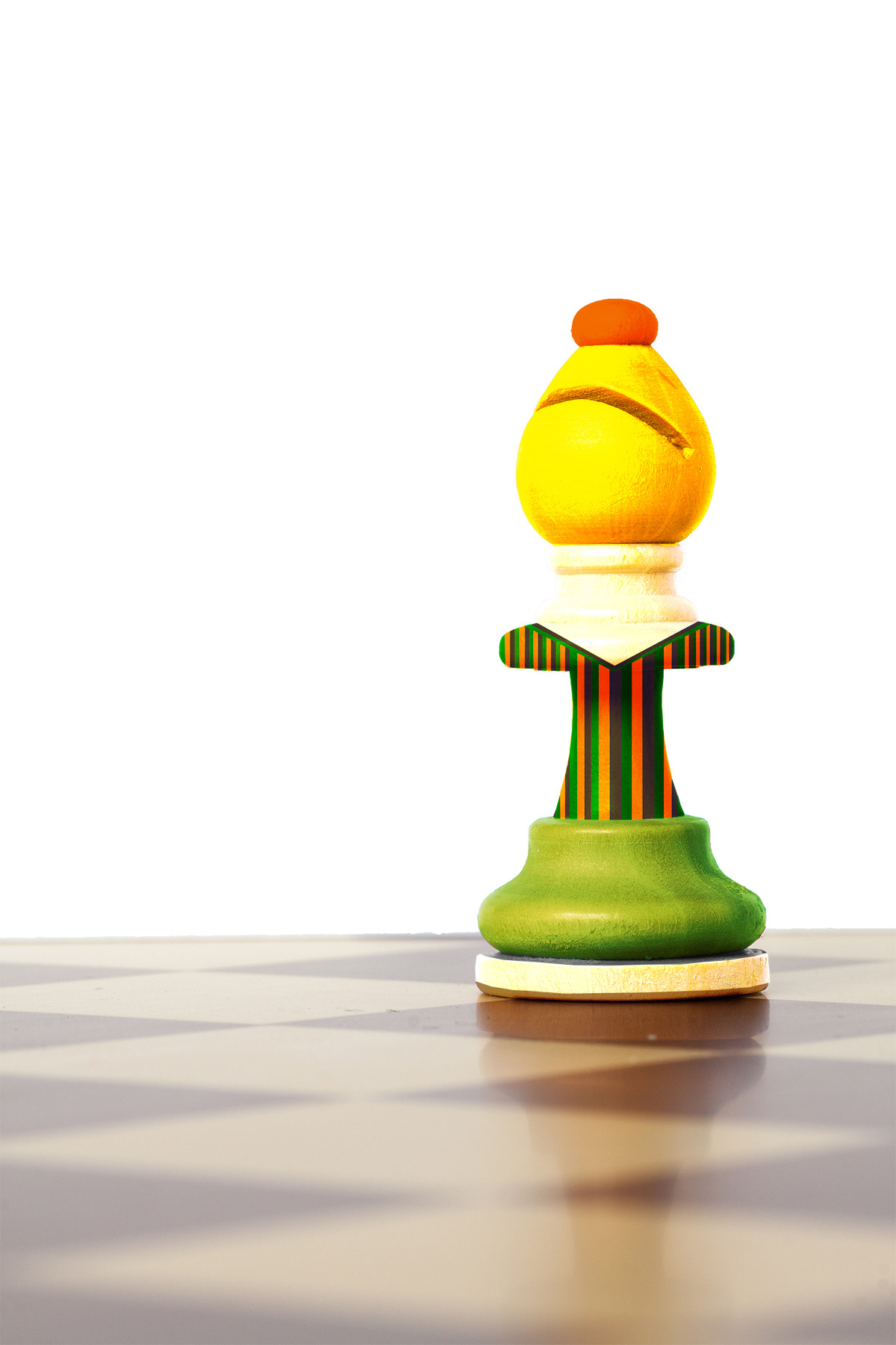Bishop chess piece illustrated to look like Bert from Sesame Street
