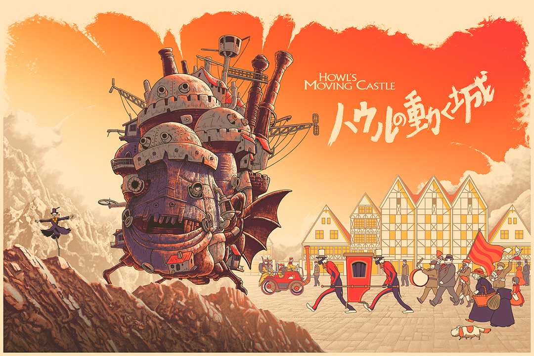 howl MOVING Castle Ghibli miyazaki sci-fi building fantasy people village