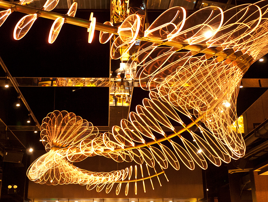 The Nest lounge Lighting Design  Interaction installation led sculpture Supernature Design