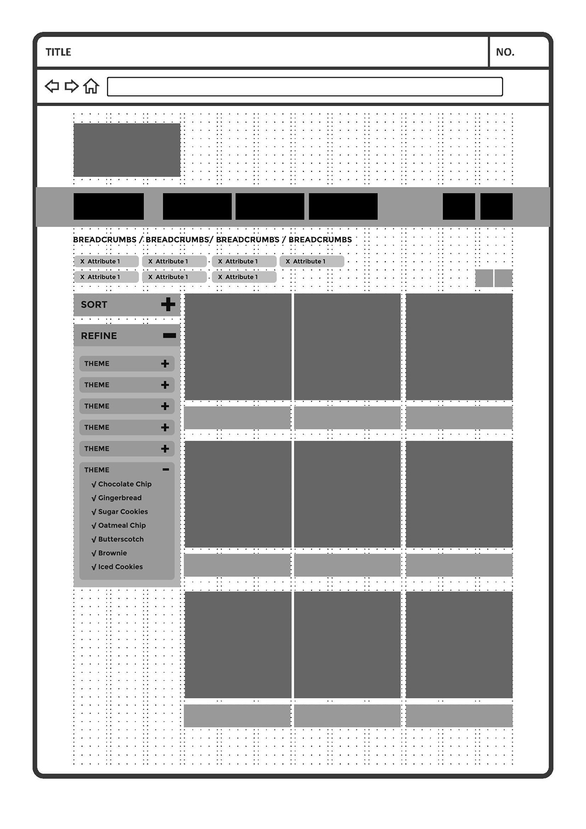 Ecommerce wireframes
