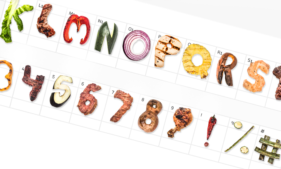 anti rimi grillography Food  grill typo alphabet