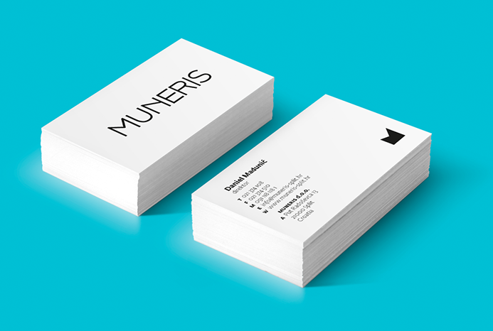 muneris brand identity Croatia system served strong clean b&w type lettering Custom Mockup mock up paper