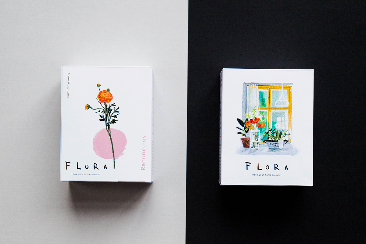 Flora flower package concept windowsill Window loco Bulds
