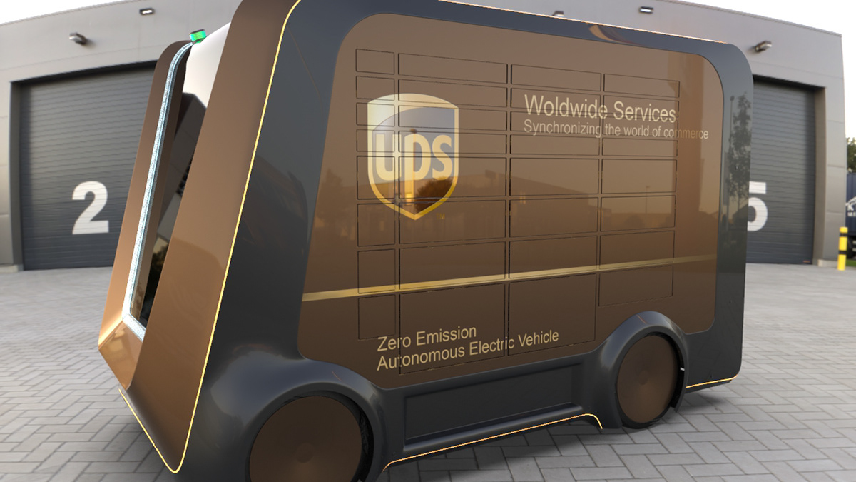 delivery vehicle  self-drive Vehicle UPS shipping Electric Car electric vehicle autonomous car Autonomous car