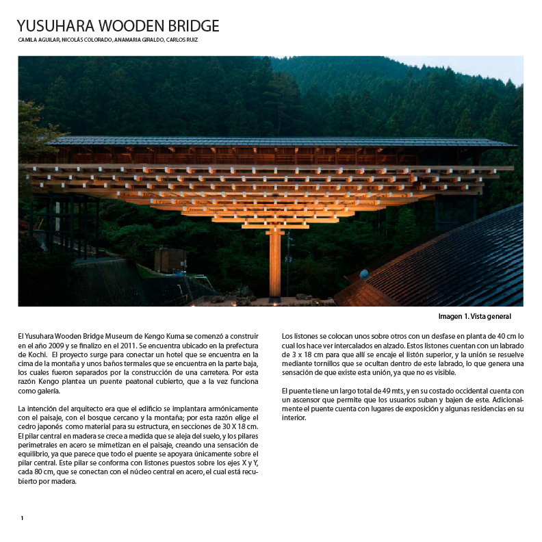Kengo Kuma Analisis arquitectónico Yusuhara Bridge