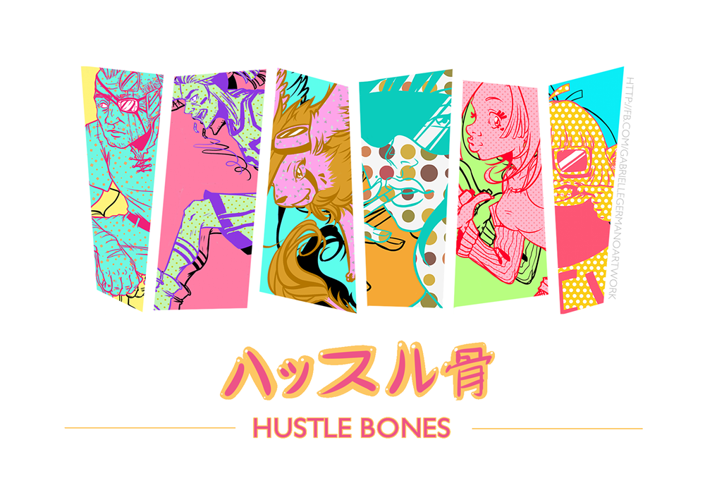 Adobe Portfolio hustle bones hassaru kotsu characters anime manga cool gangster street style Colourful 