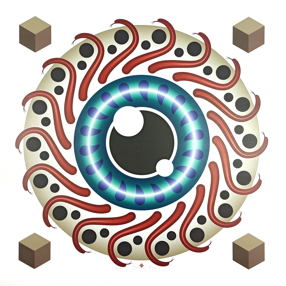 eyes vector adobe illustrator abstraction artwork circles geometric Fine Art Print giclee