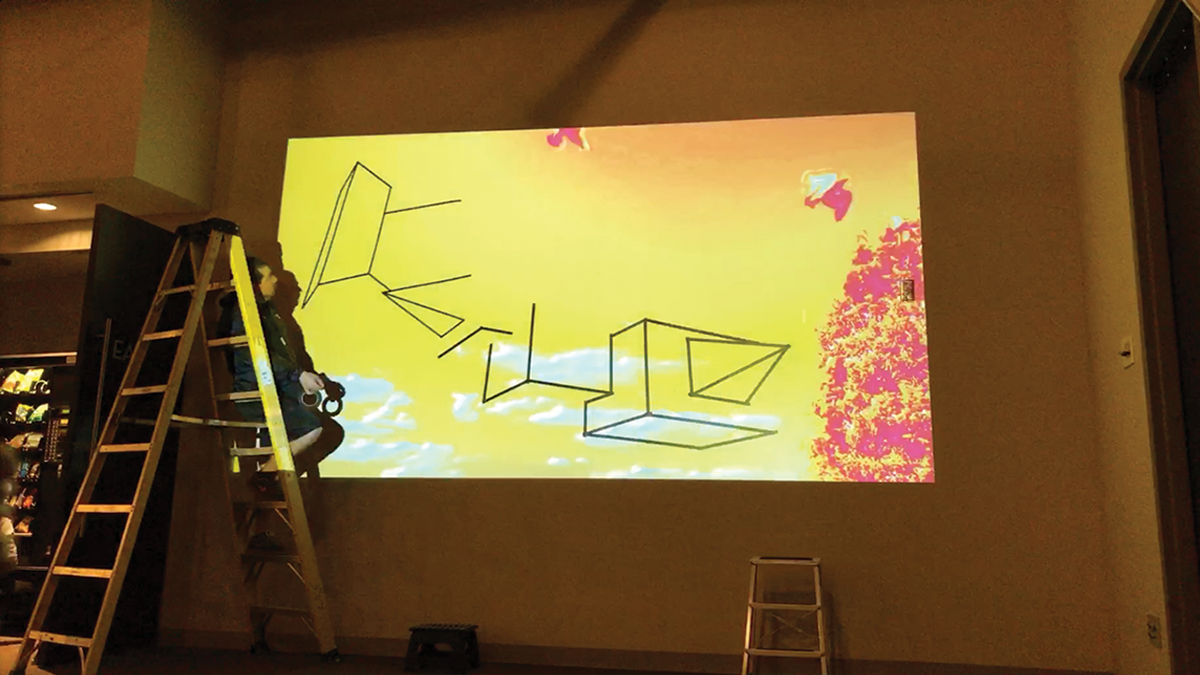projection mapping c4d wall art projection tape art motion graphics 