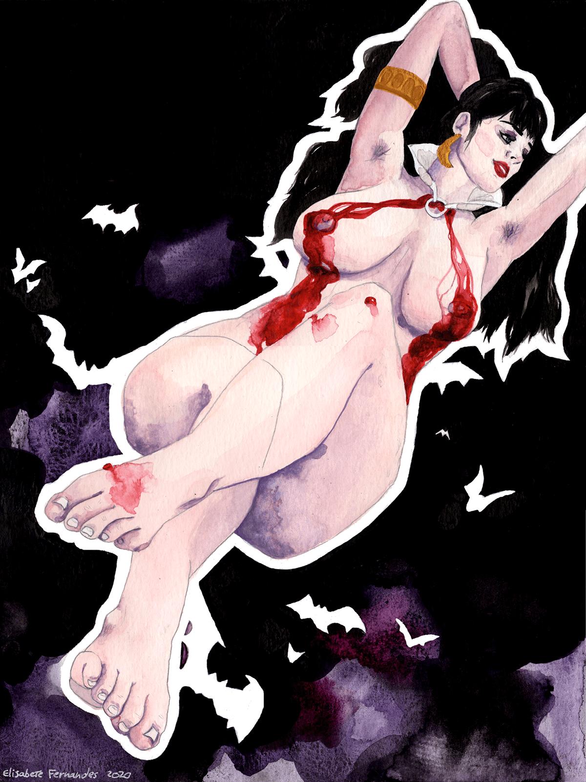 #blood #illustration #watercolourillustration Bats comicbooks fanart horror horrorfans powerfulwoman vampirella