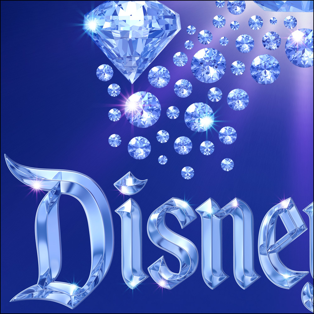disney Disneyland 3D CGI diamonds crystal Theme Parks resort Walt Disney Magical California Castle logo
