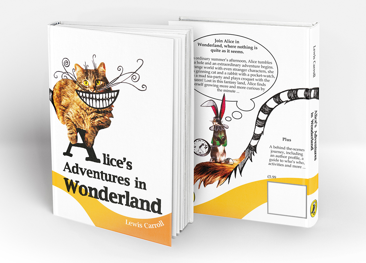 Penguin Design Awards book cover children book Alice's Adventures wonderland glowing in dark