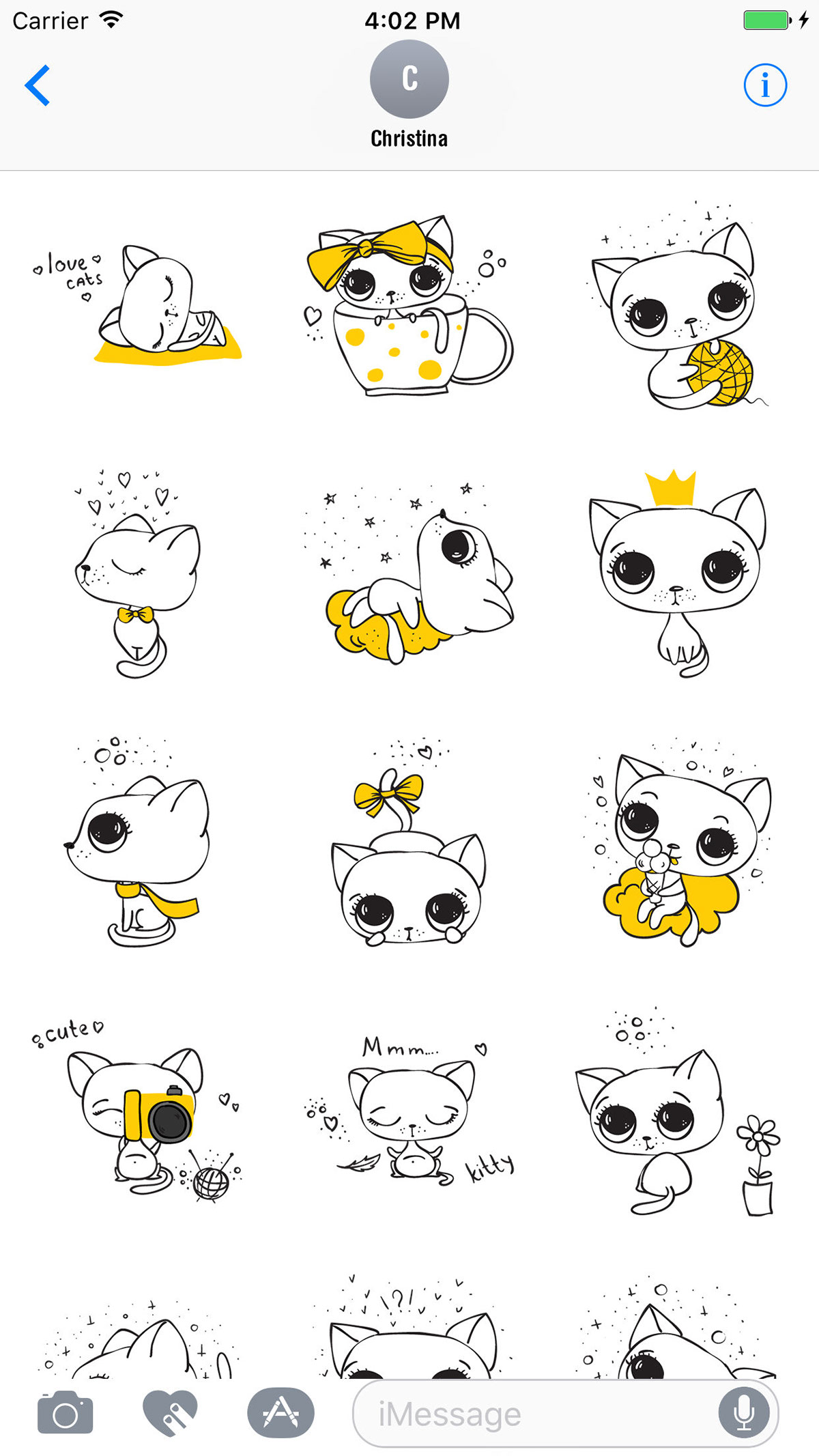 cute cat stickers cat emoji cat stickers imessage ios Emoji iphone app emoticons Cute Stickers