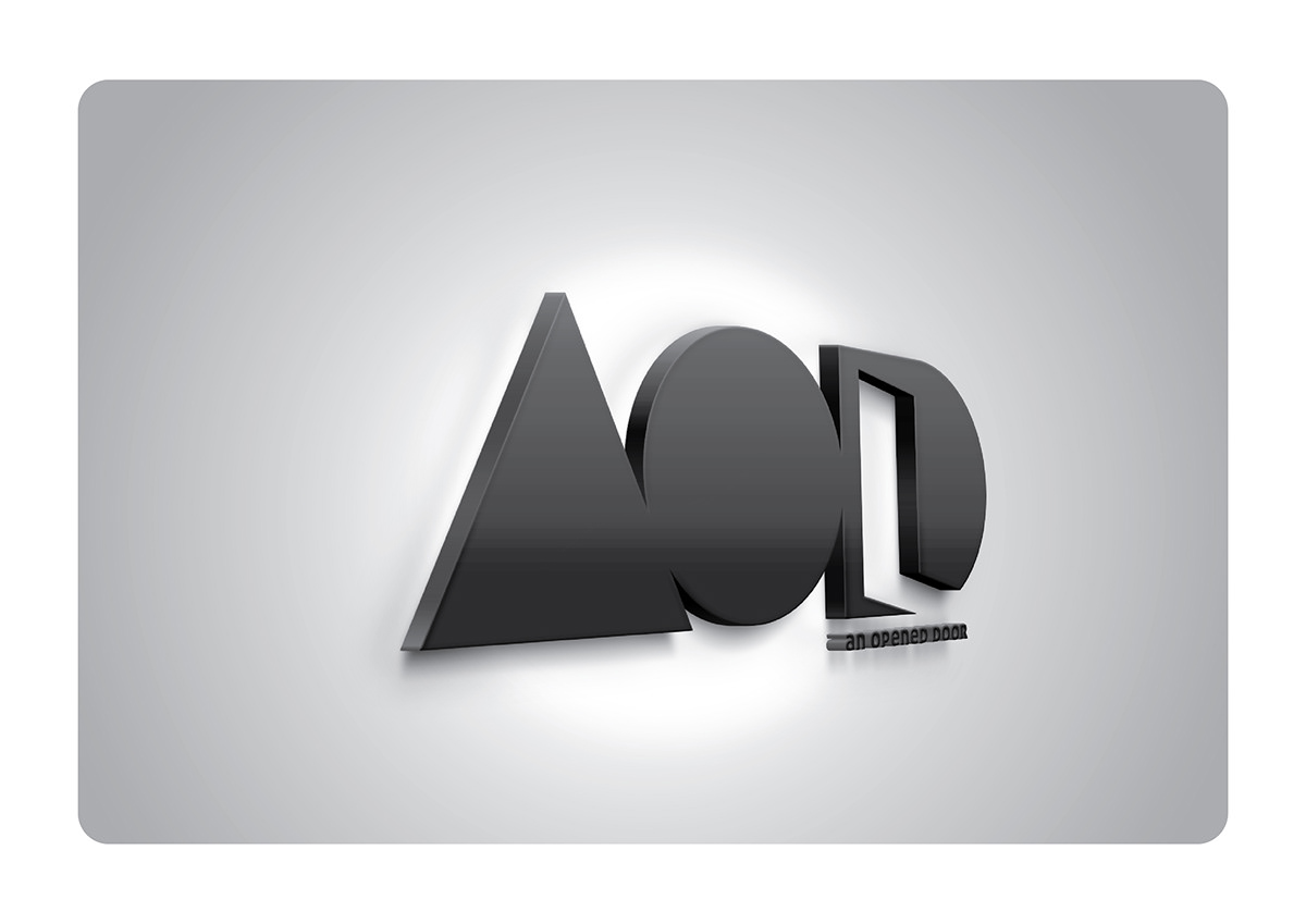 logo AOD Stationery business card door black logo