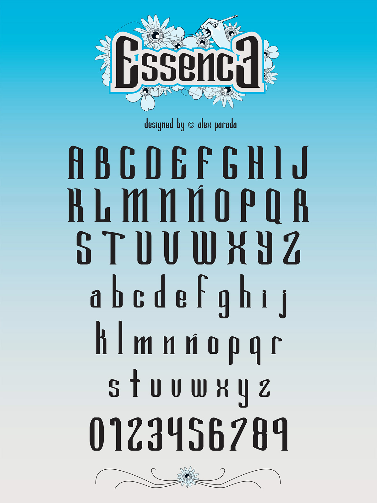essence Typeface type essence typeface alex parada psychedelic handmade letters letras
