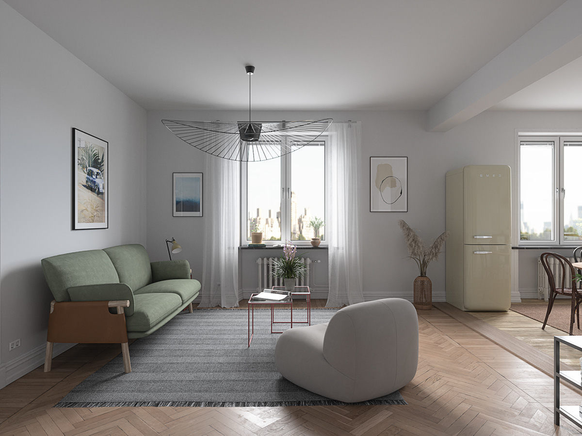 3D 3dsmax archviz design FStorm Interior photorealistic Render Scandinavian visualization