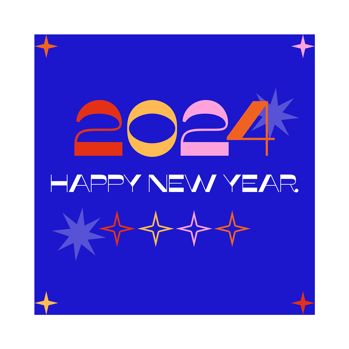 happy new year Happy New Year 2024 typography   Brand Design Social media post ads 2024 design trends experimental fonts