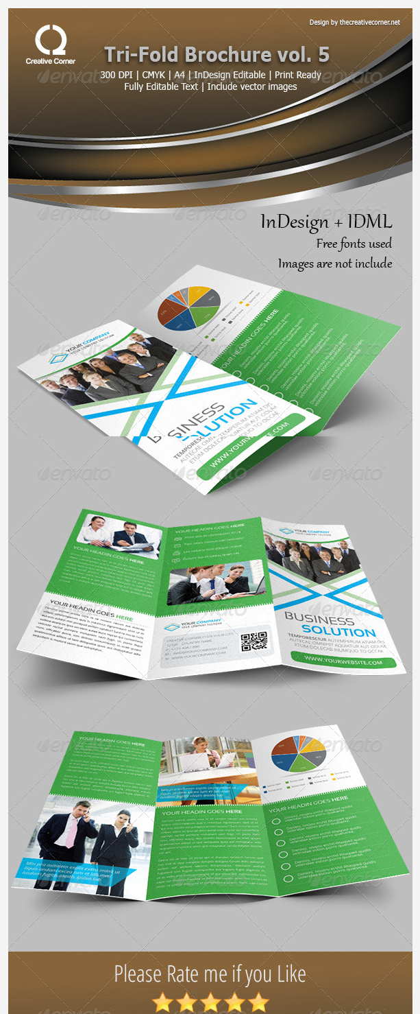 3d fold brochure business company corporate creative Multipurpose tri-fol trifold