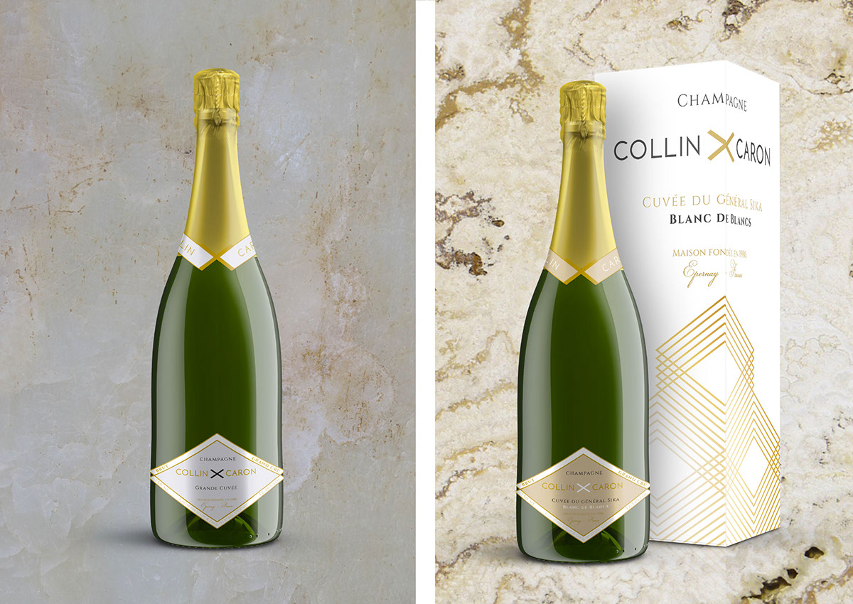 branding  Champagne identity gold