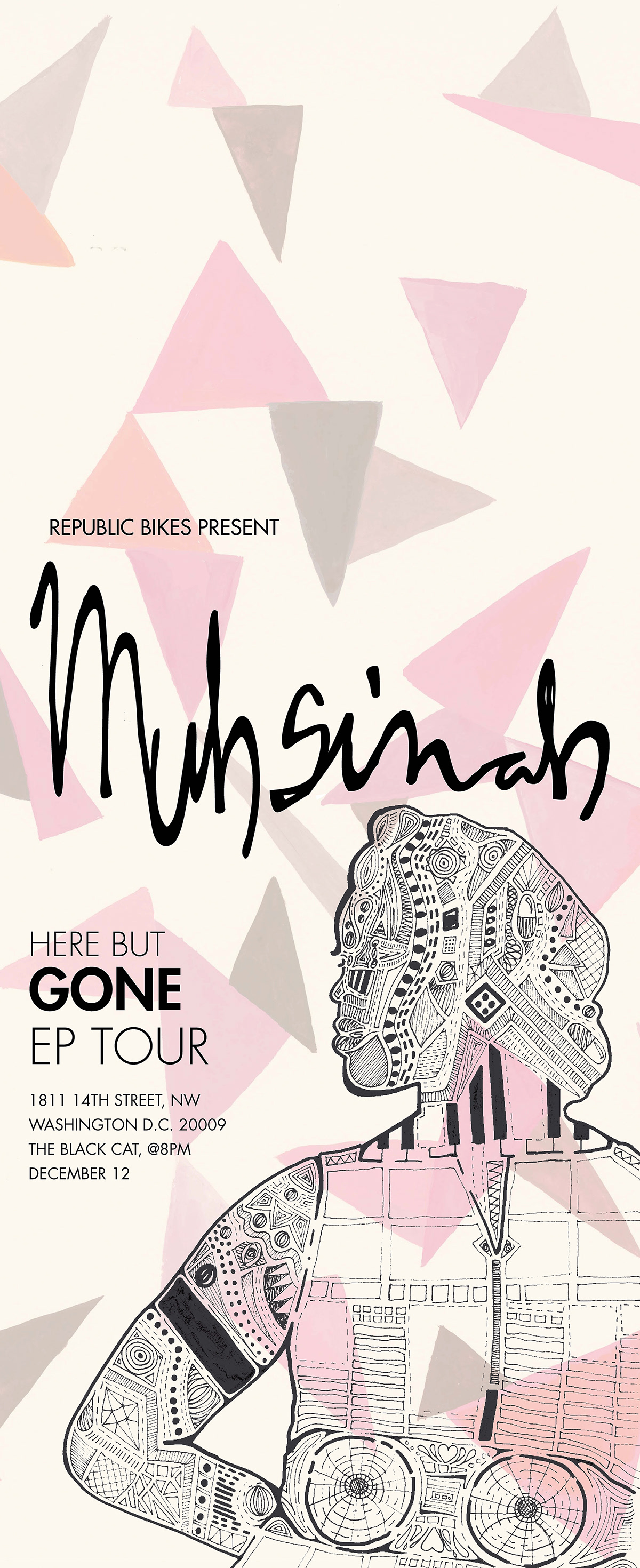 muhsinah gone here tour song poster art