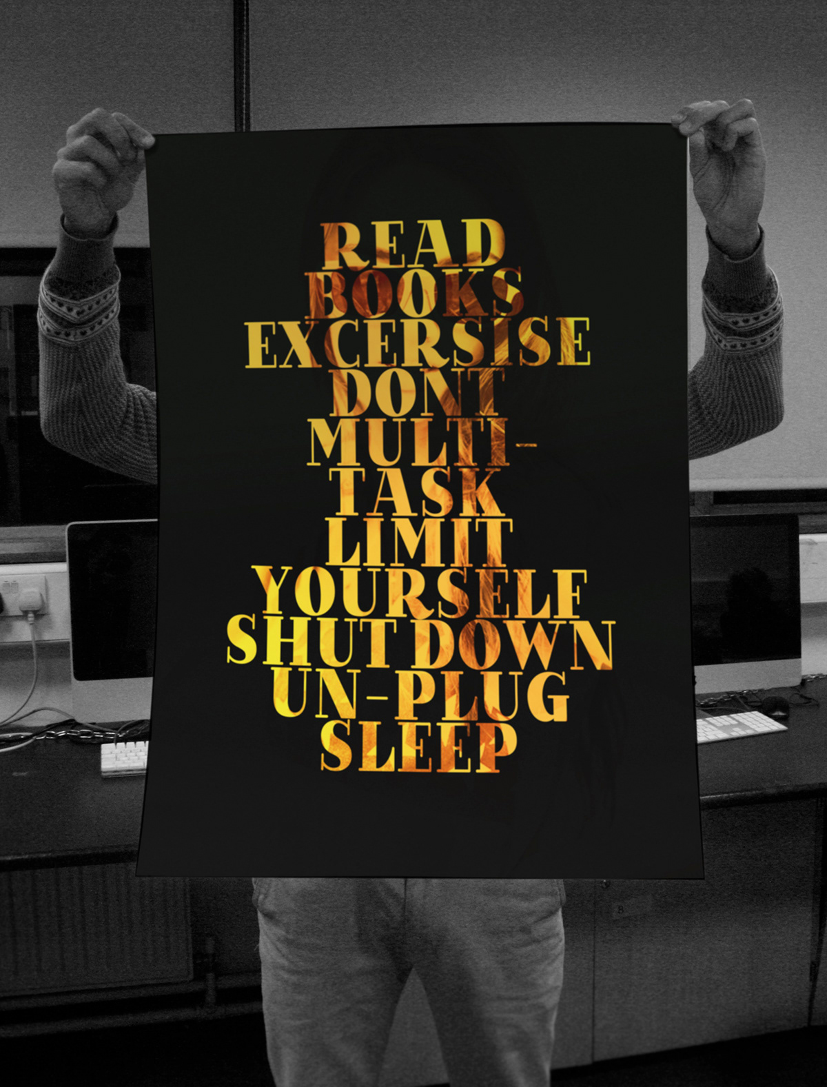 information overload meltdown consumption poster bookmark stress anxiety depression Technology overload info yellow black