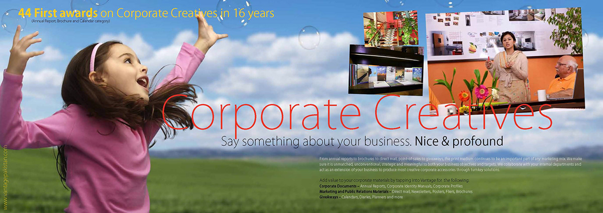 Corporate Profile Vantage graphic design  design Printing creative writing research