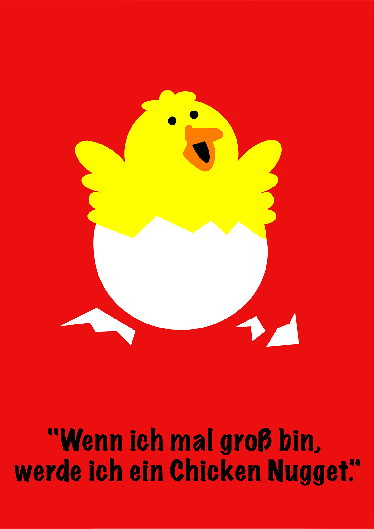 mutzurwut mutzurwut2014 chicken chickennugget fastfood protest Competition albertschweitzerstiftung minimalistic poster