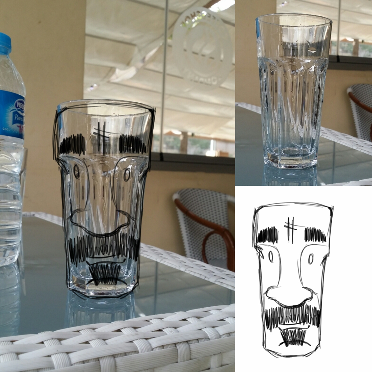 bottle cup faces characters