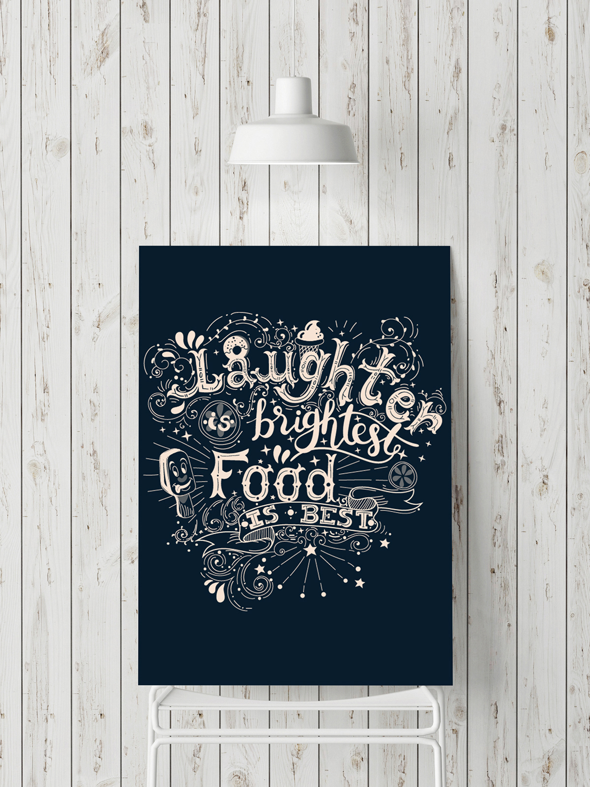 Food  lettering thoughts Quotes posters cafe Interior wallart