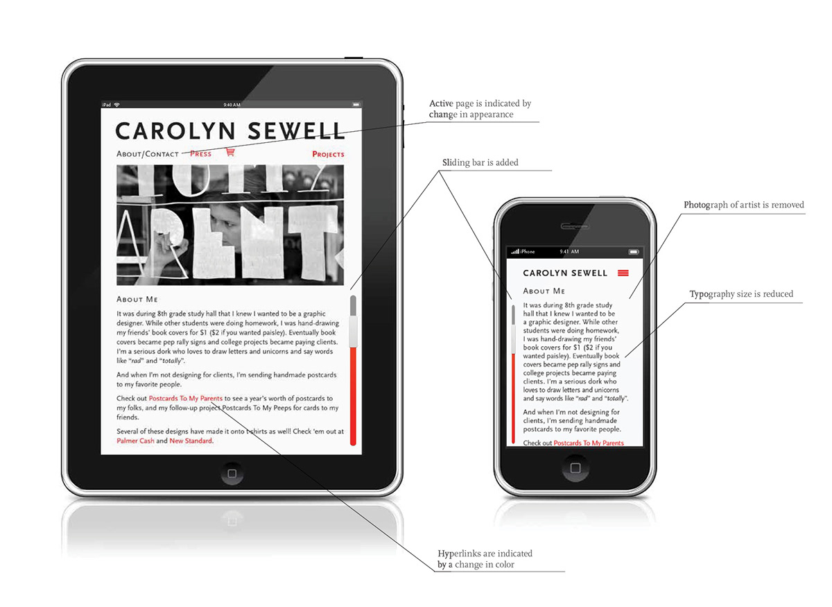 Website Adaptive iPad iphone mobile design user experience user interface