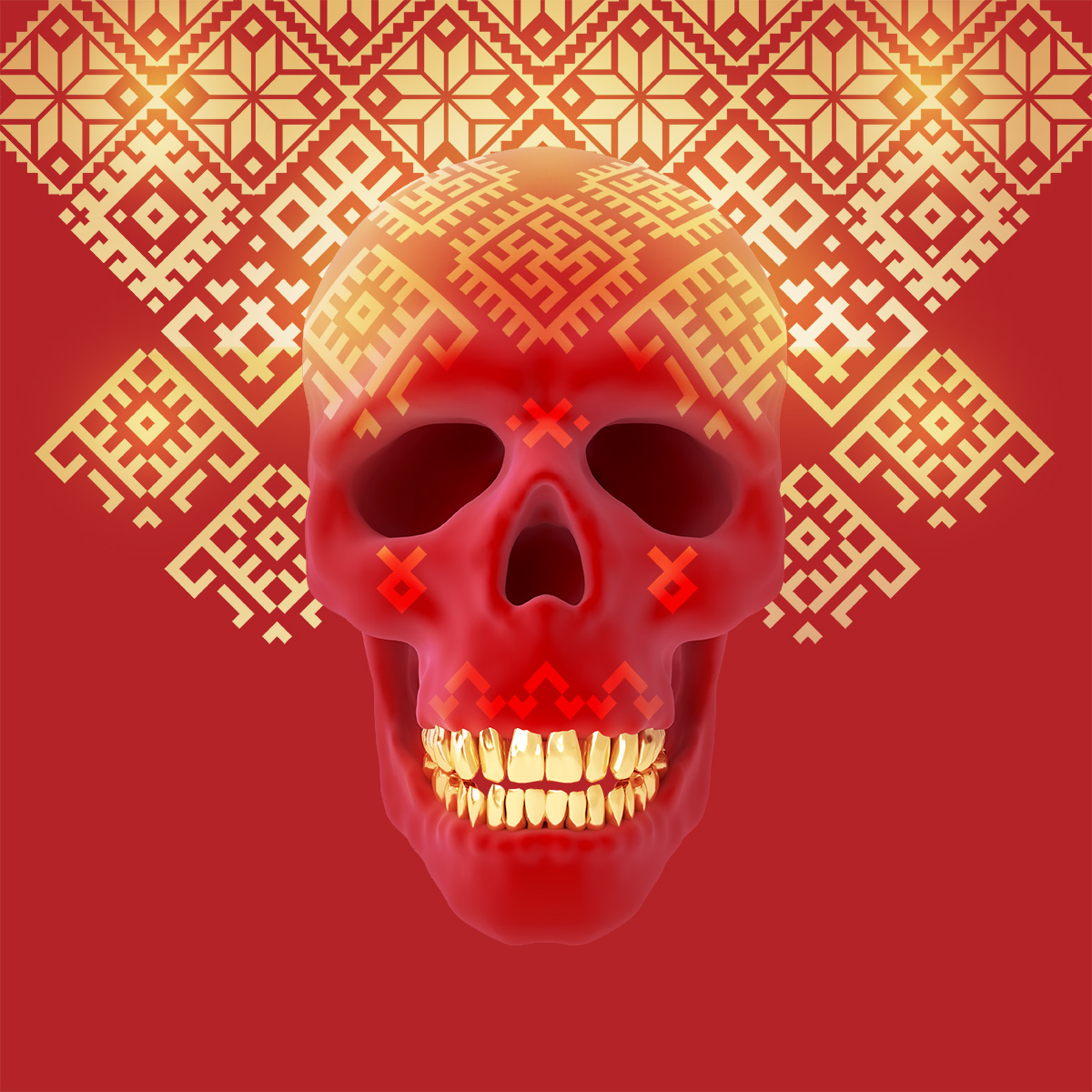 3D skull art digital Fashion  bone human death design Render