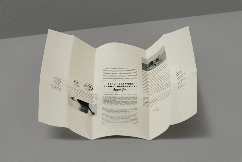 hifenhifen leather handmade Foldable paper fold print newsletter graphic